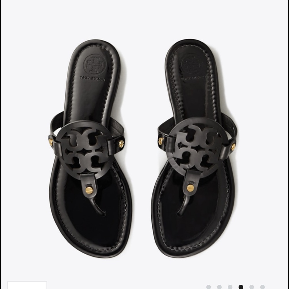 Tory Burch Black Patent Leather Miller Sandal
